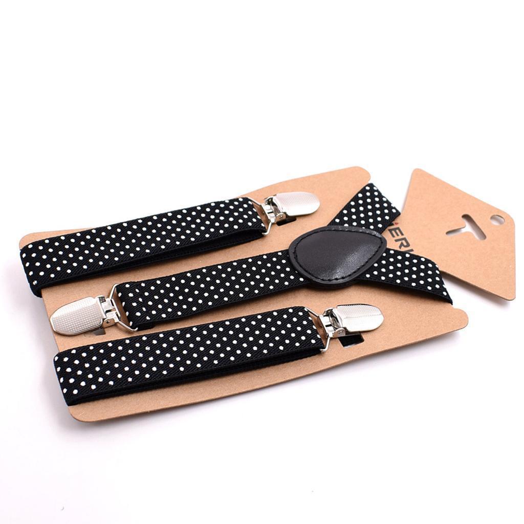 Toddler Adjustable Suspender Children's Harness Clip Collar Suit Black