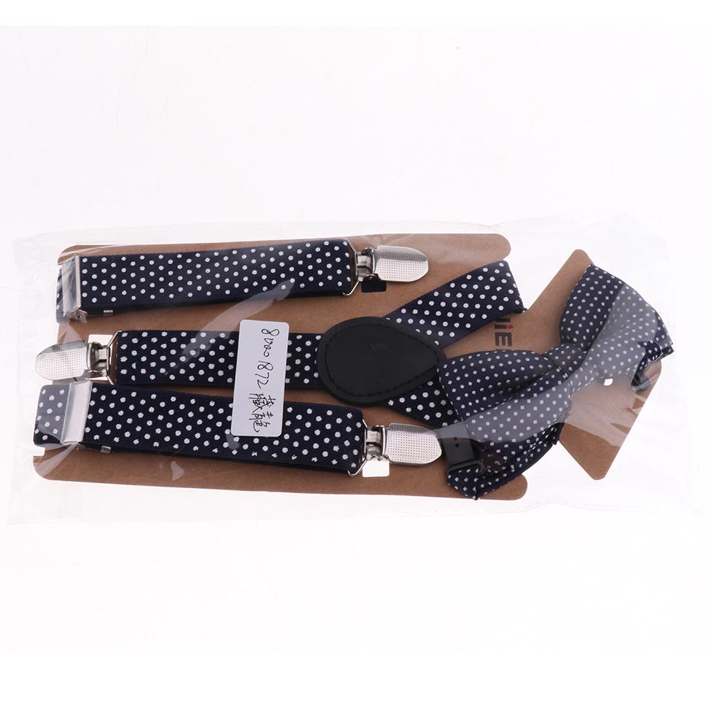Toddler Adjustable Suspender Children's Harness Clip Collar Suit Navy