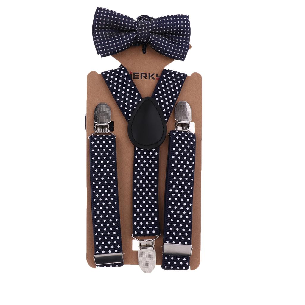 Toddler Adjustable Suspender Children's Harness Clip Collar Suit Navy