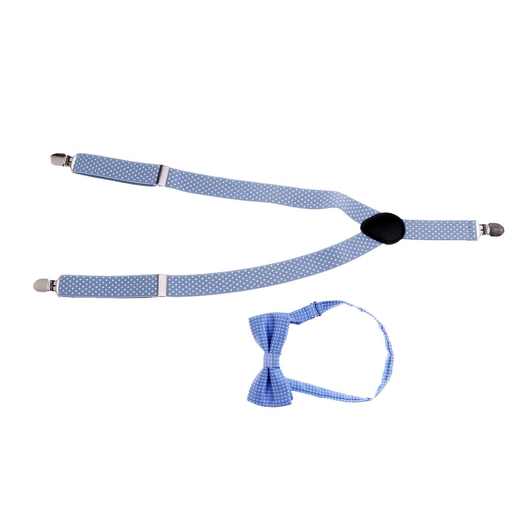 Toddler Adjustable Suspender Children's Harness Clip Collar Suit Light blue