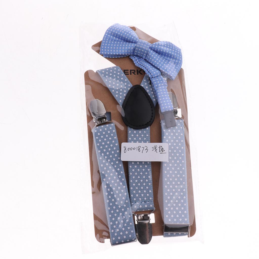 Toddler Adjustable Suspender Children's Harness Clip Collar Suit Light blue