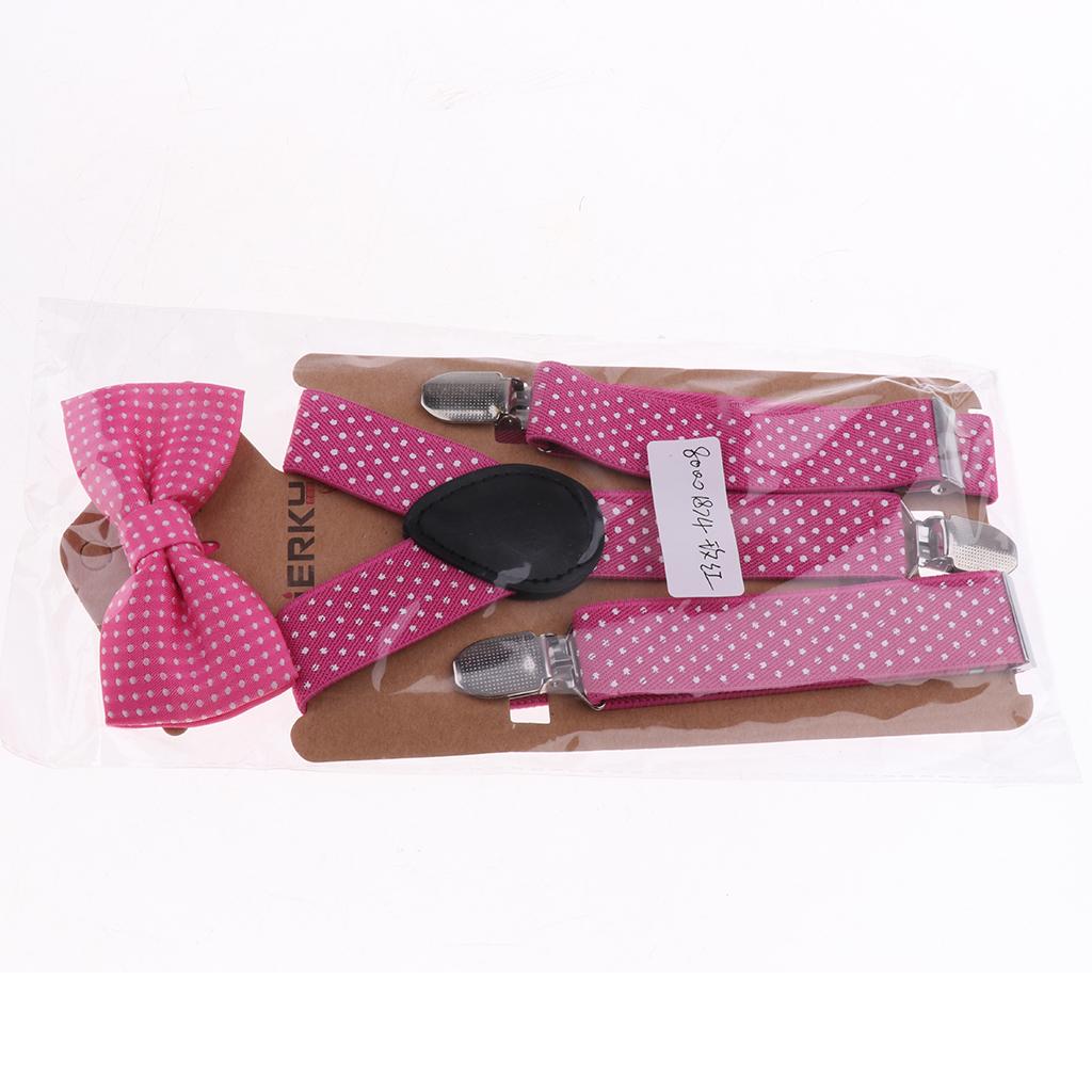 Toddler Adjustable Suspender Children's Harness Clip Collar Suit Rose red
