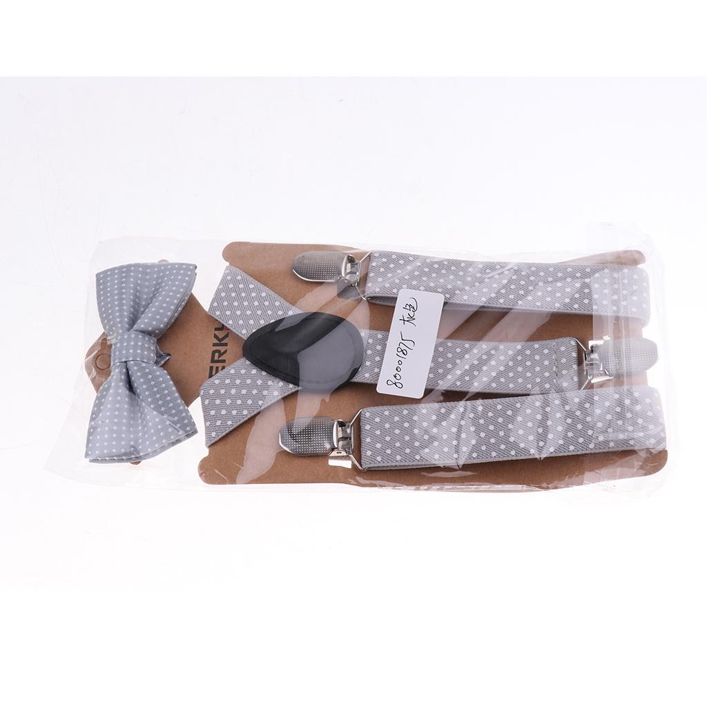 Toddler Adjustable Suspender Children's Harness Clip Collar Suit Gray