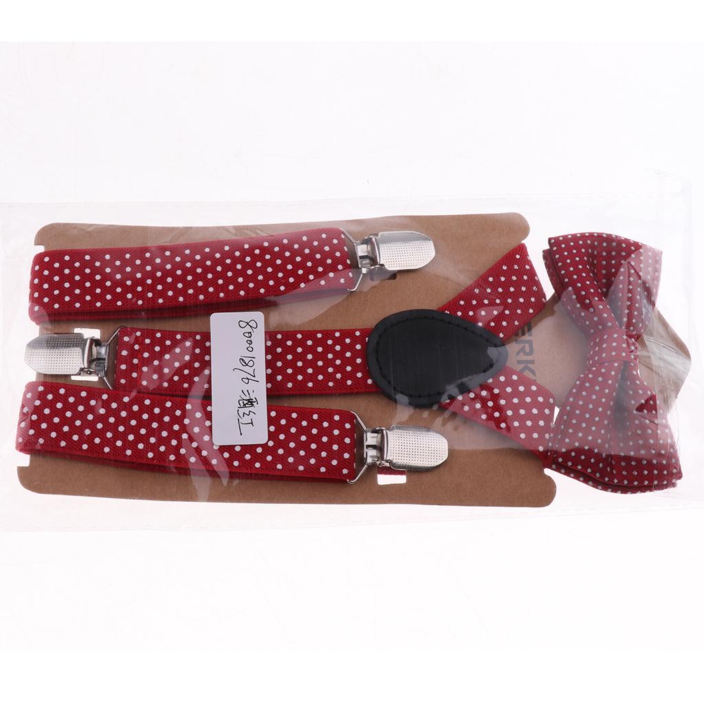 Toddler Adjustable Suspender Children's Harness Clip Collar Suit Wine red