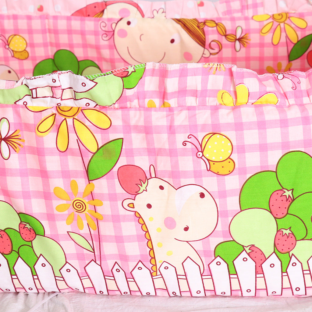 Crib Bedding Set Comforter Bed Surround Mattress 100x58cm Pink princess