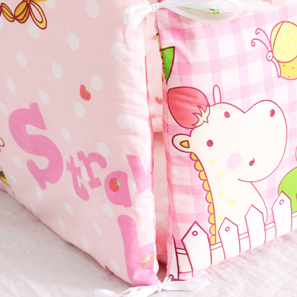 Crib Bedding Set Comforter Bed Surround Mattress 100x58cm Pink princess