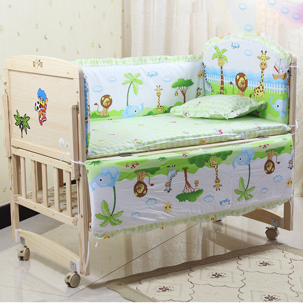 Crib Bedding Set Comforter Bed Surround Mattress 120x65cm Fantasy island