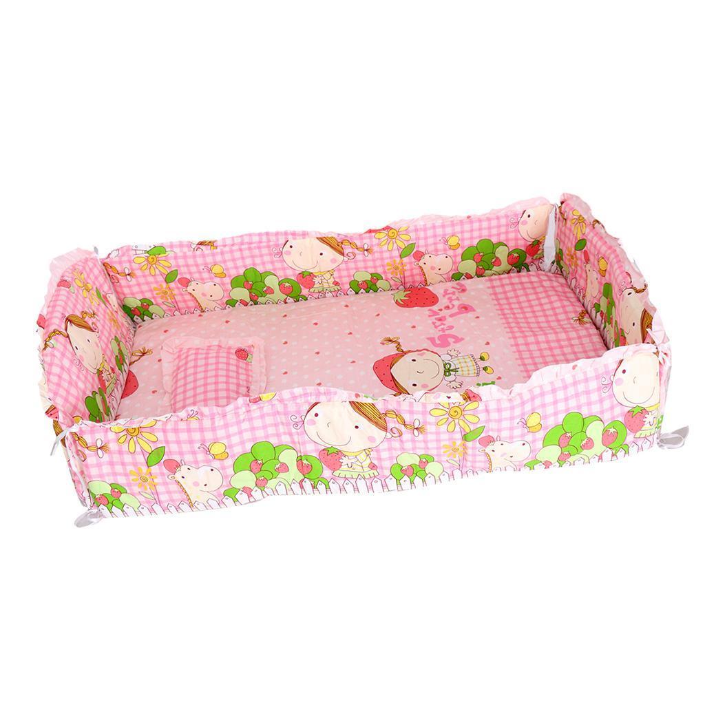Crib Bedding Set Comforter Bed Surround Mattress 120x65cm Pink princes