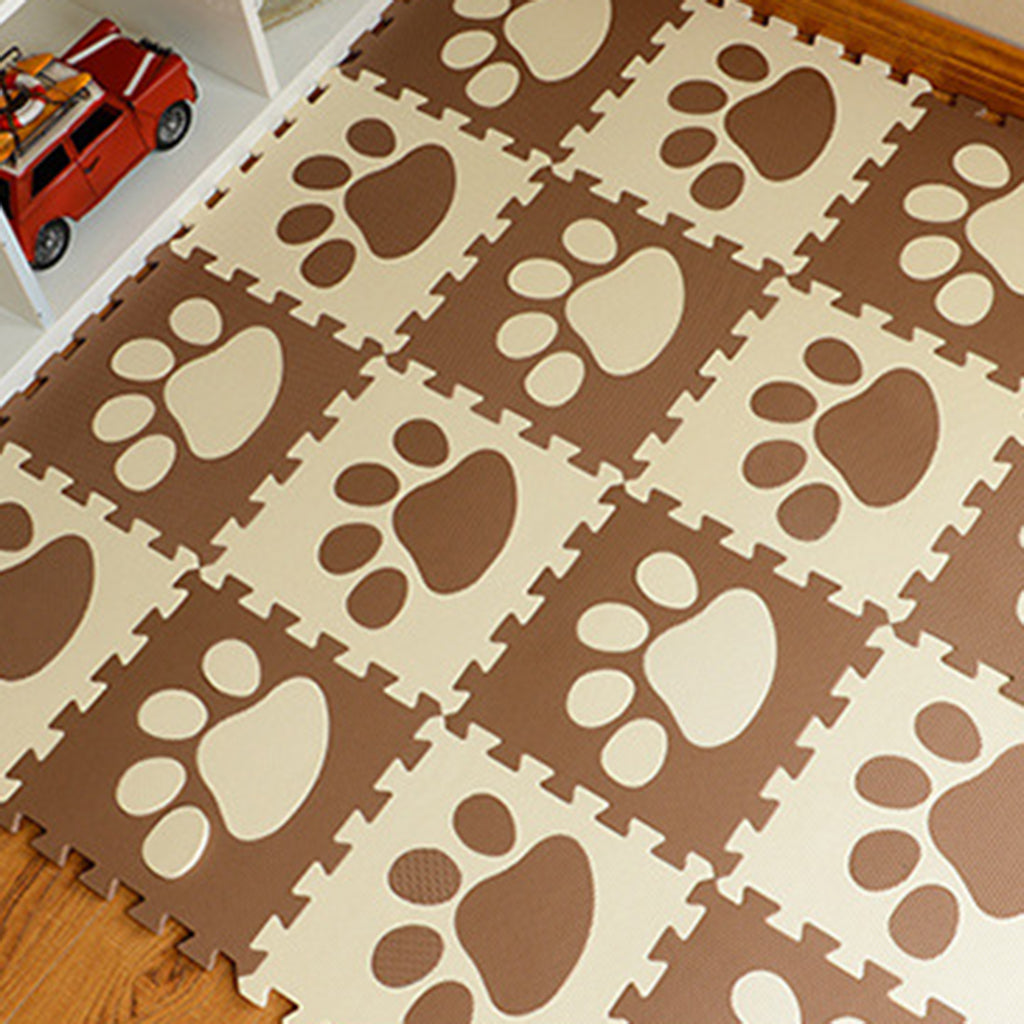 Children's Educational Toys Puzzle Crawling Mat EVA Mats Paw beige Coffee