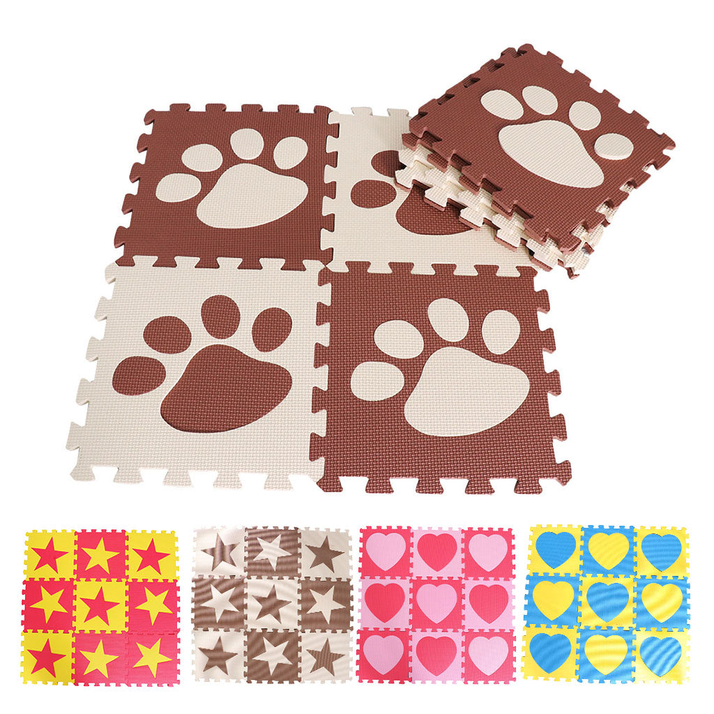 Children's Educational Toys Puzzle Crawling Mat EVA Mats Paw beige Coffee