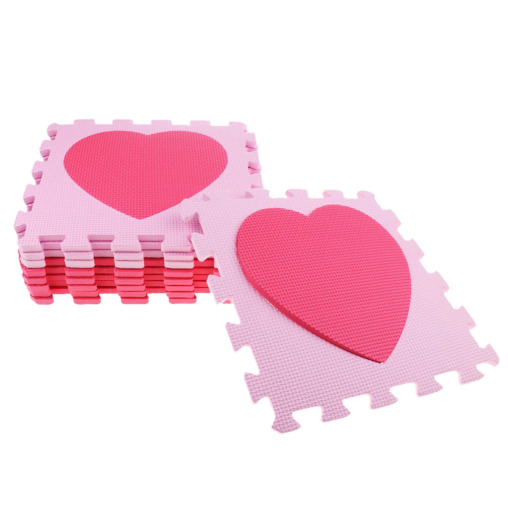 Children's Educational Toys Puzzle Crawling Mat EVA Mats Love pink red