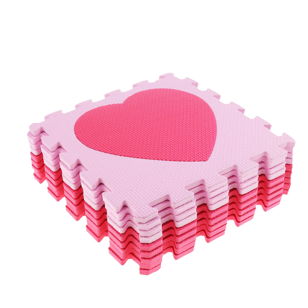 Children's Educational Toys Puzzle Crawling Mat EVA Mats Love pink red