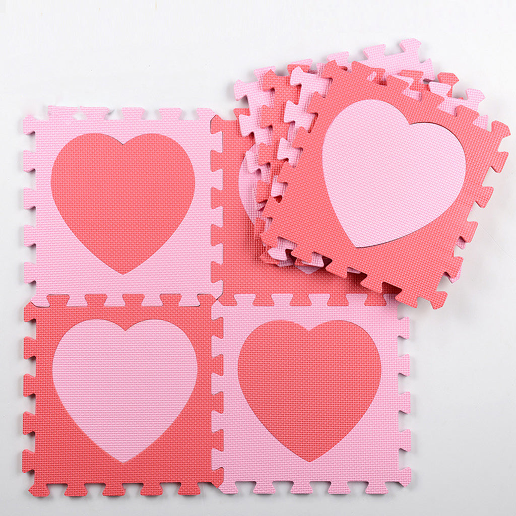 Children's Educational Toys Puzzle Crawling Mat EVA Mats Love pink red