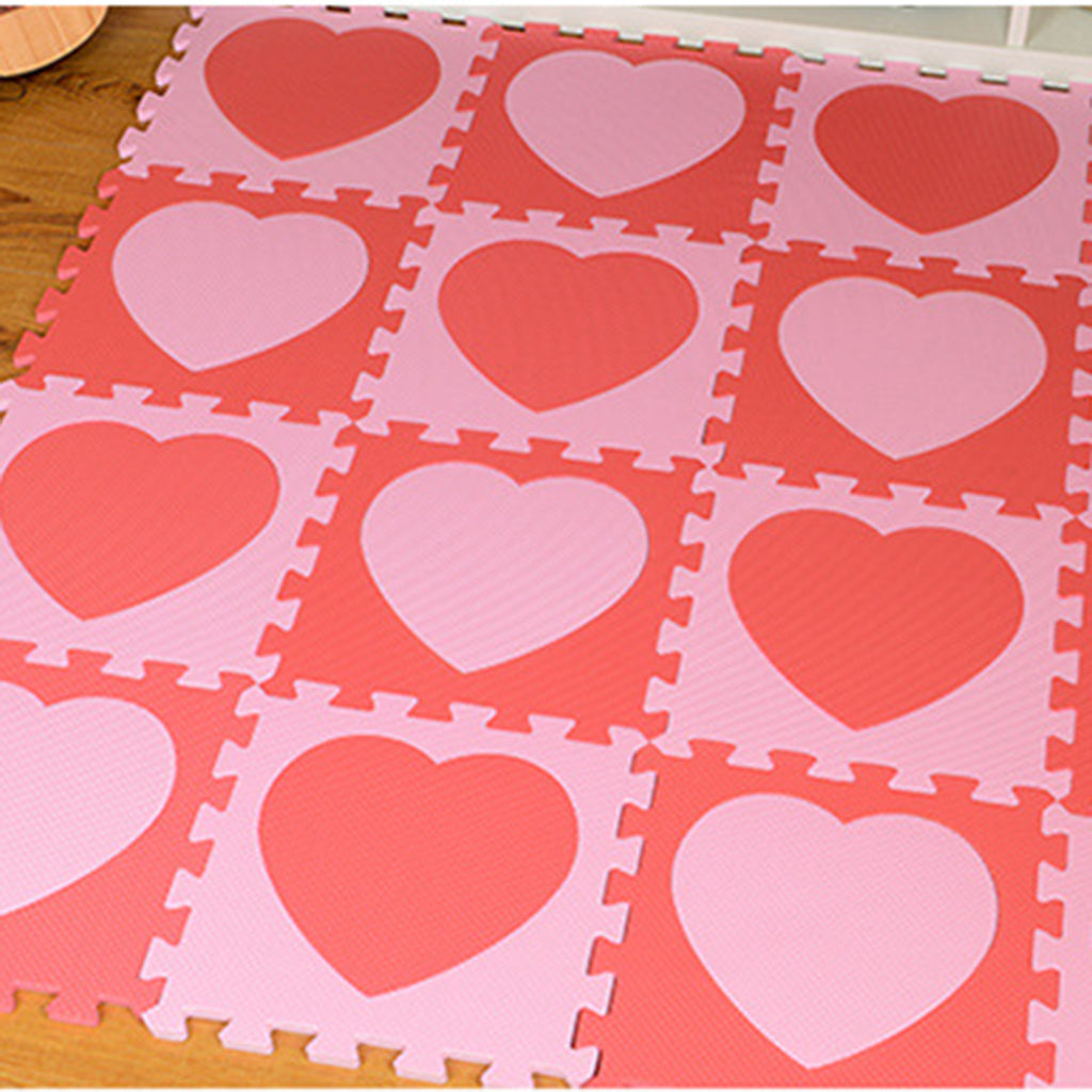 Children's Educational Toys Puzzle Crawling Mat EVA Mats Love pink red