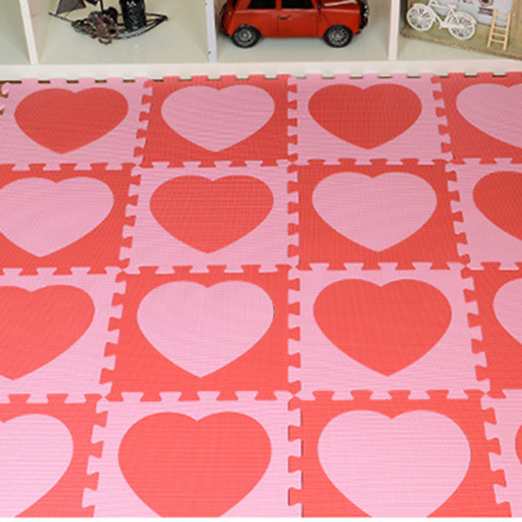 Children's Educational Toys Puzzle Crawling Mat EVA Mats Love pink red