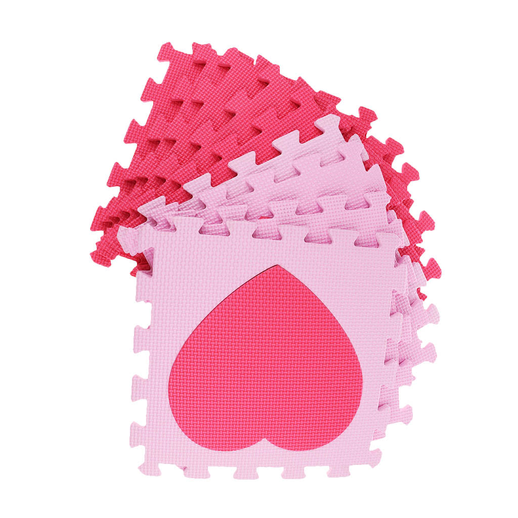 Children's Educational Toys Puzzle Crawling Mat EVA Mats Love pink red