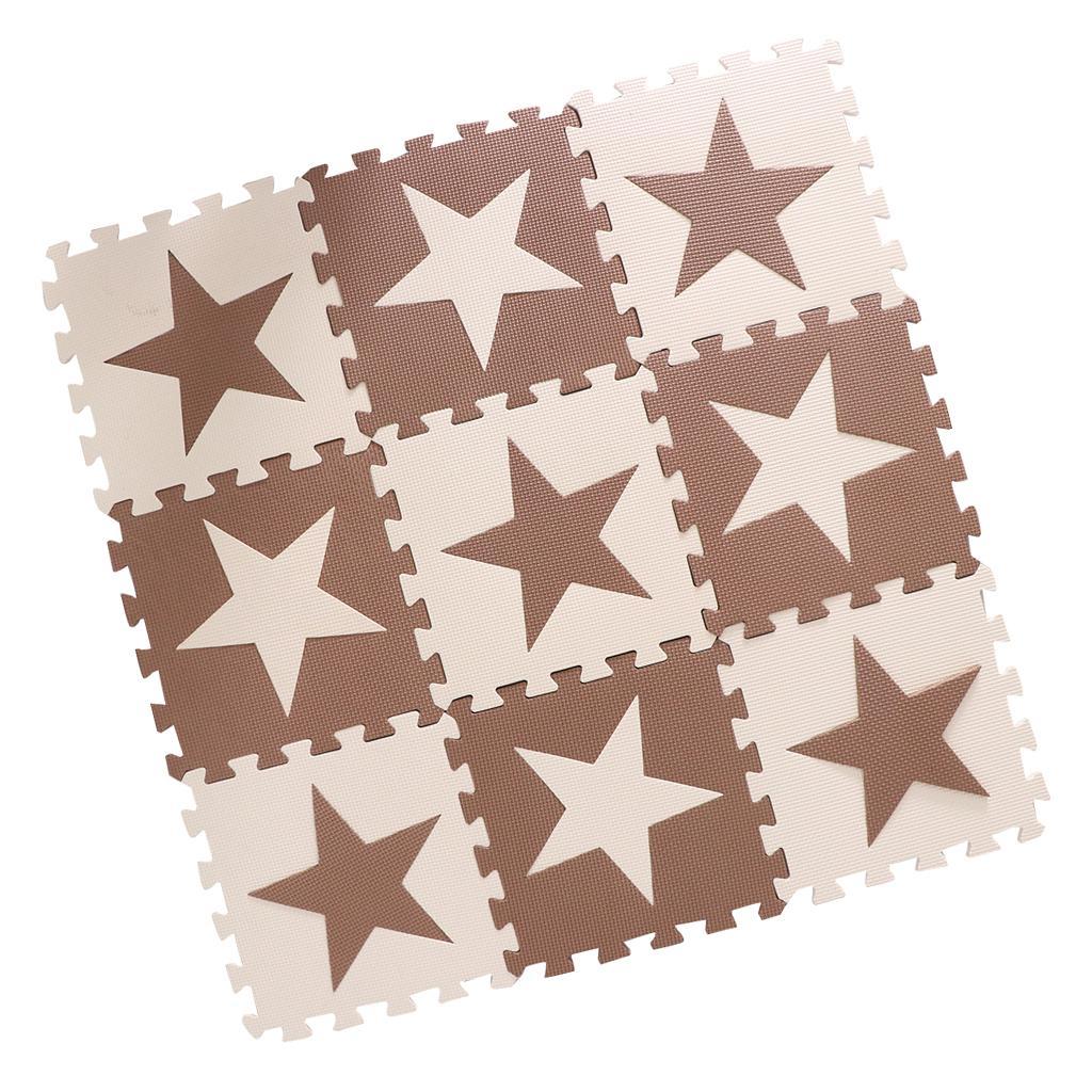 Children's Educational Toys Puzzle Crawling Mat EVA Mats Star beige coffee