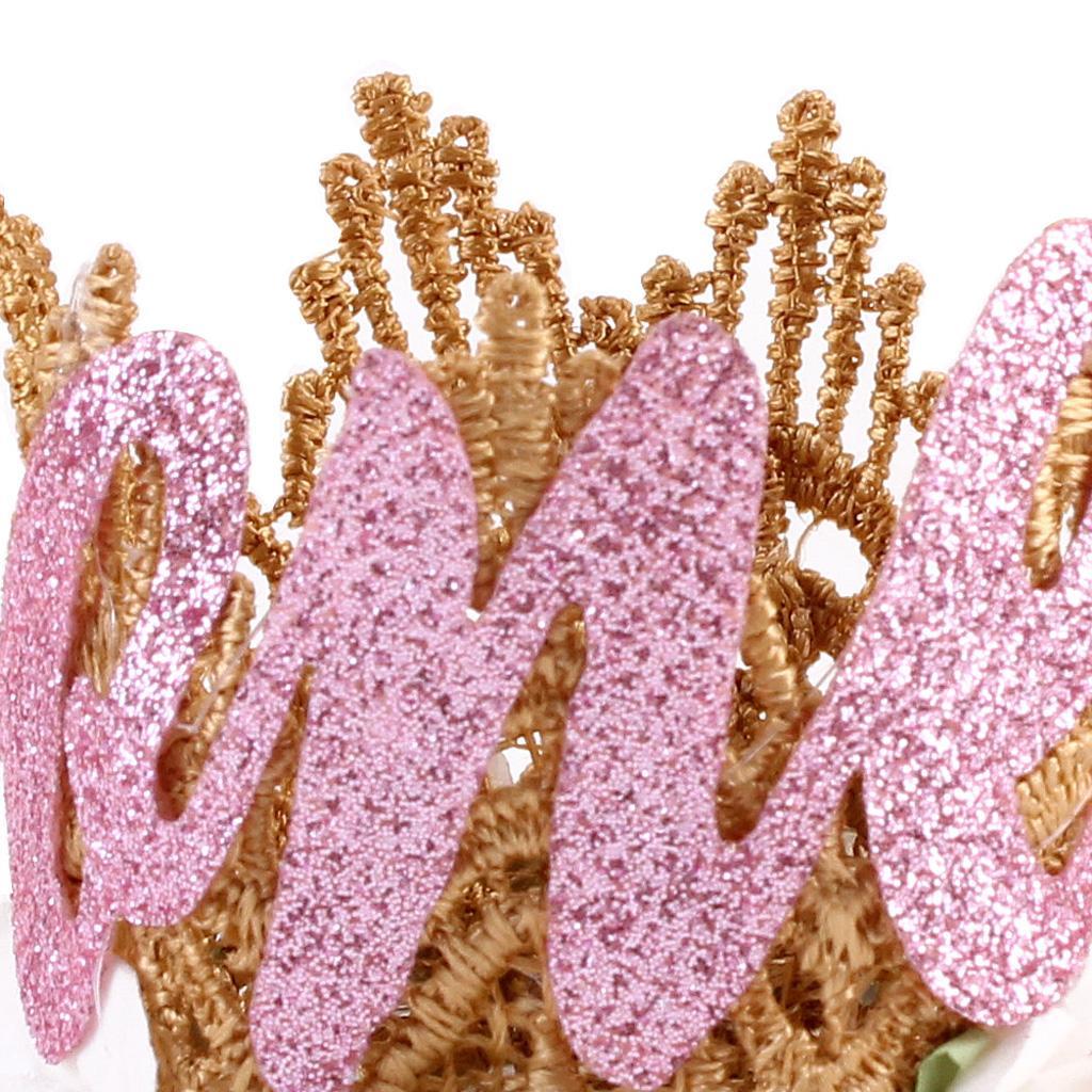 Sweety Baby Flower Golden Crown Birthday Headband Hair Accessories One White
