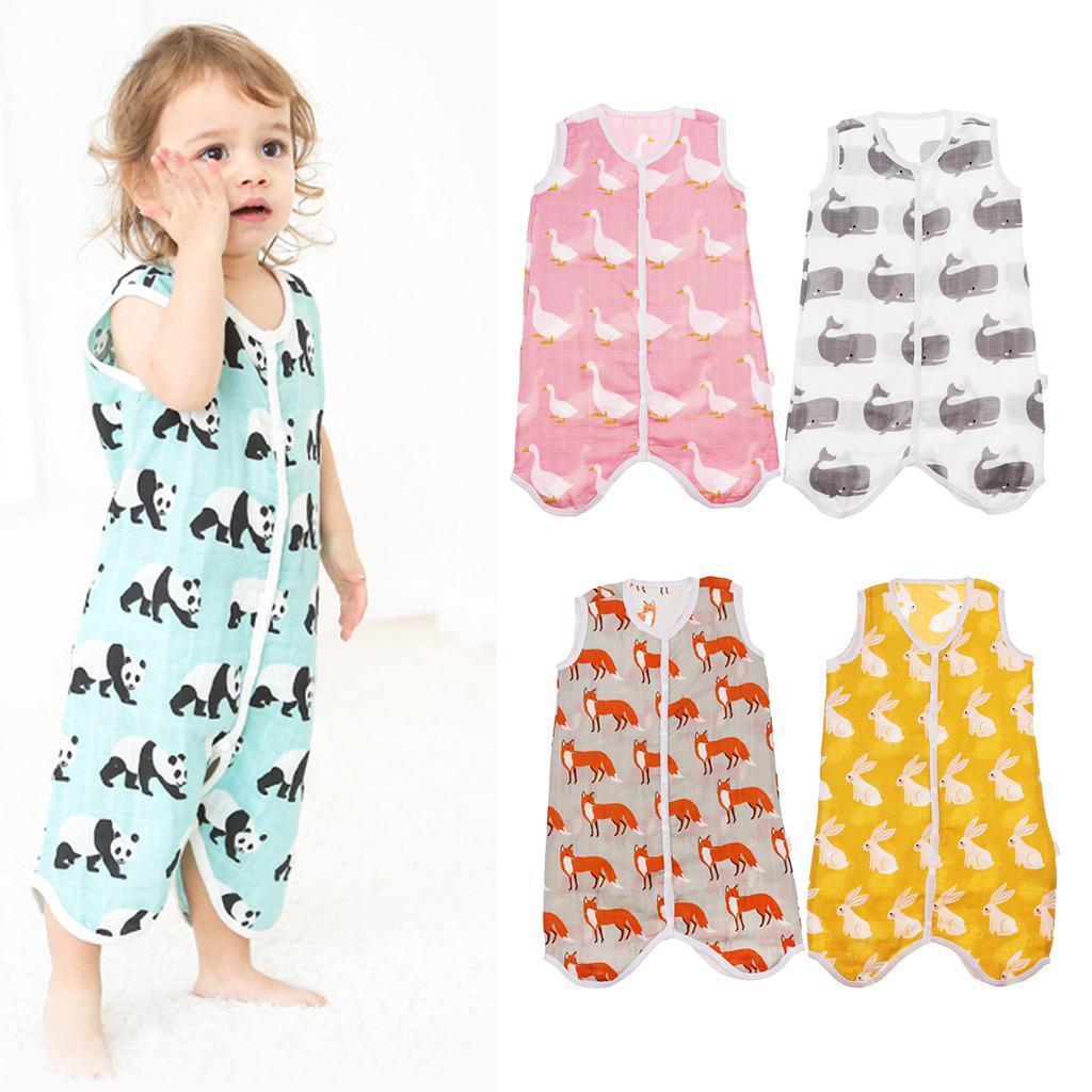 Kids Baby Wearable Safe Sleep Muslin Cotton Sleeping Bag 1-2T Panda
