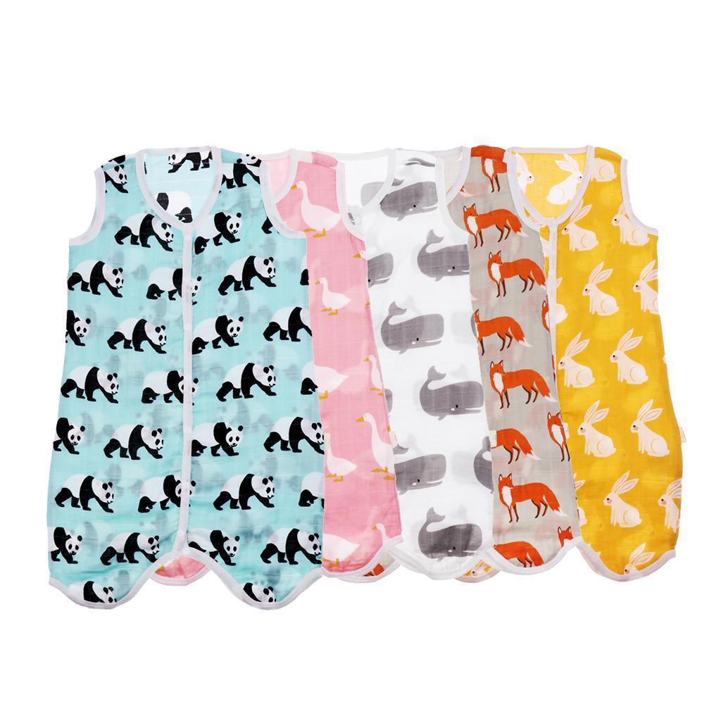 Kids Baby Wearable Safe Sleep Muslin Cotton Sleeping Bag 1-2T Panda