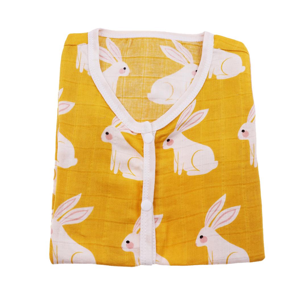 Kids Baby Wearable Safe Sleep Muslin Cotton Sleeping Bag 1-2T Rabbit
