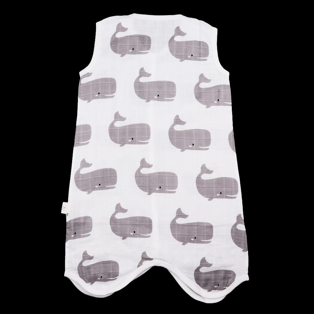 Kids Baby Wearable Safe Sleep Muslin Cotton Sleeping Bag 2-3T Whale