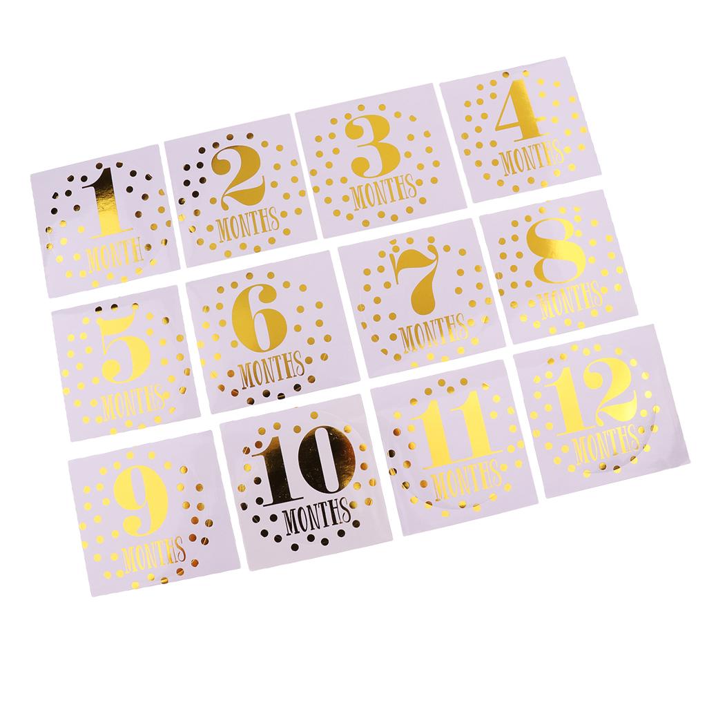 Monthly Baby Stickers Baby Boys Girls 12 Months Milestone Stickers Style-2