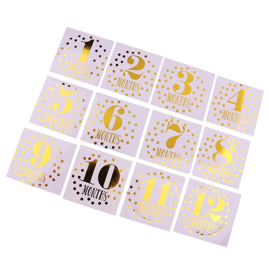 Monthly Baby Stickers Baby Boys Girls 12 Months Milestone Stickers Style-2