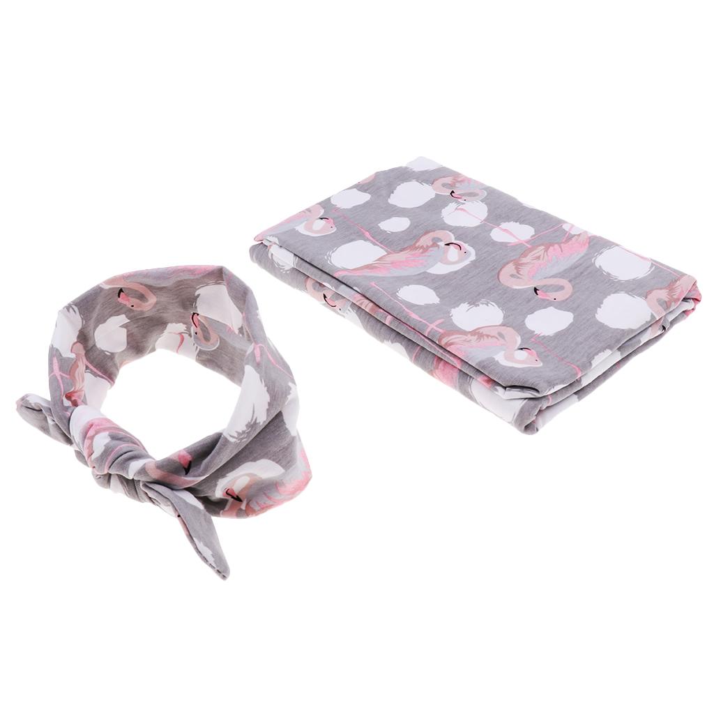 Baby Swaddle Blanket Sleeping Swaddle Muslin Wrap Headband Animal