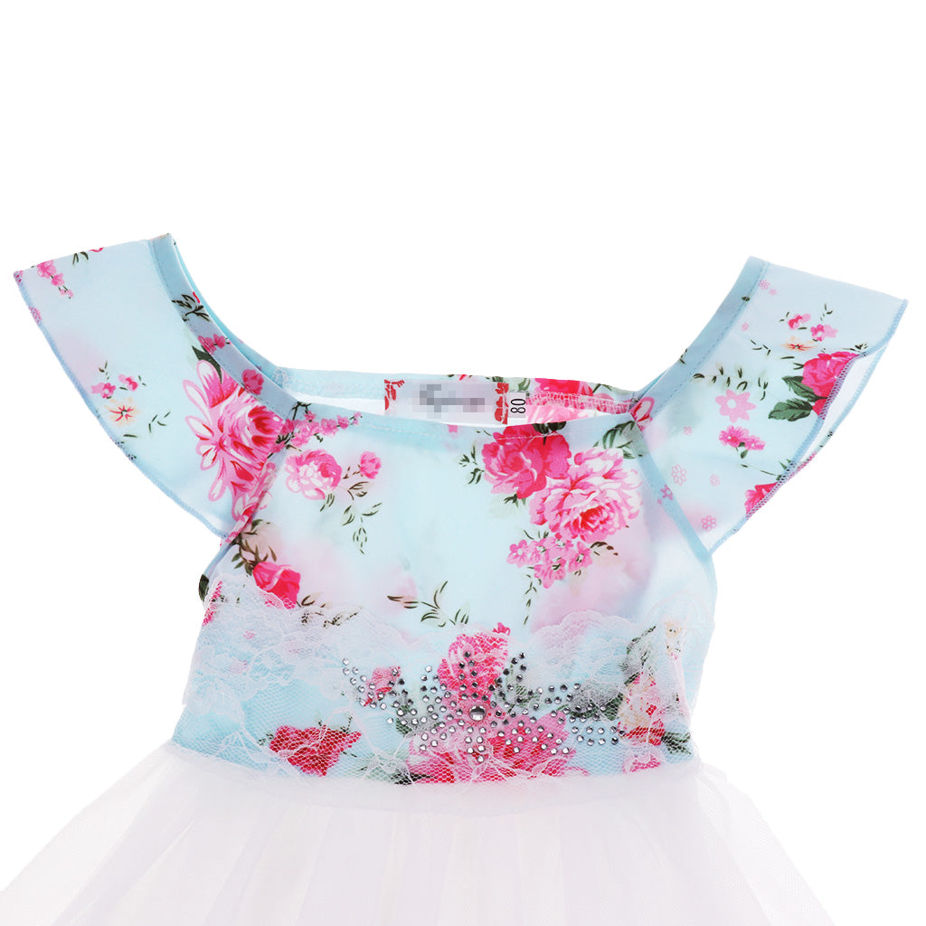 Baby Girls Princess Dress Sleeveless Floral Print Dress 2 Years