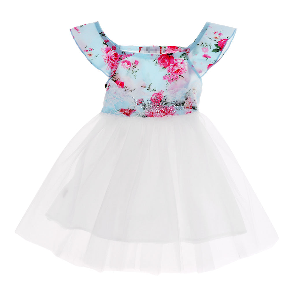 Baby Girls Princess Dress Sleeveless Floral Print Dress 2 Years