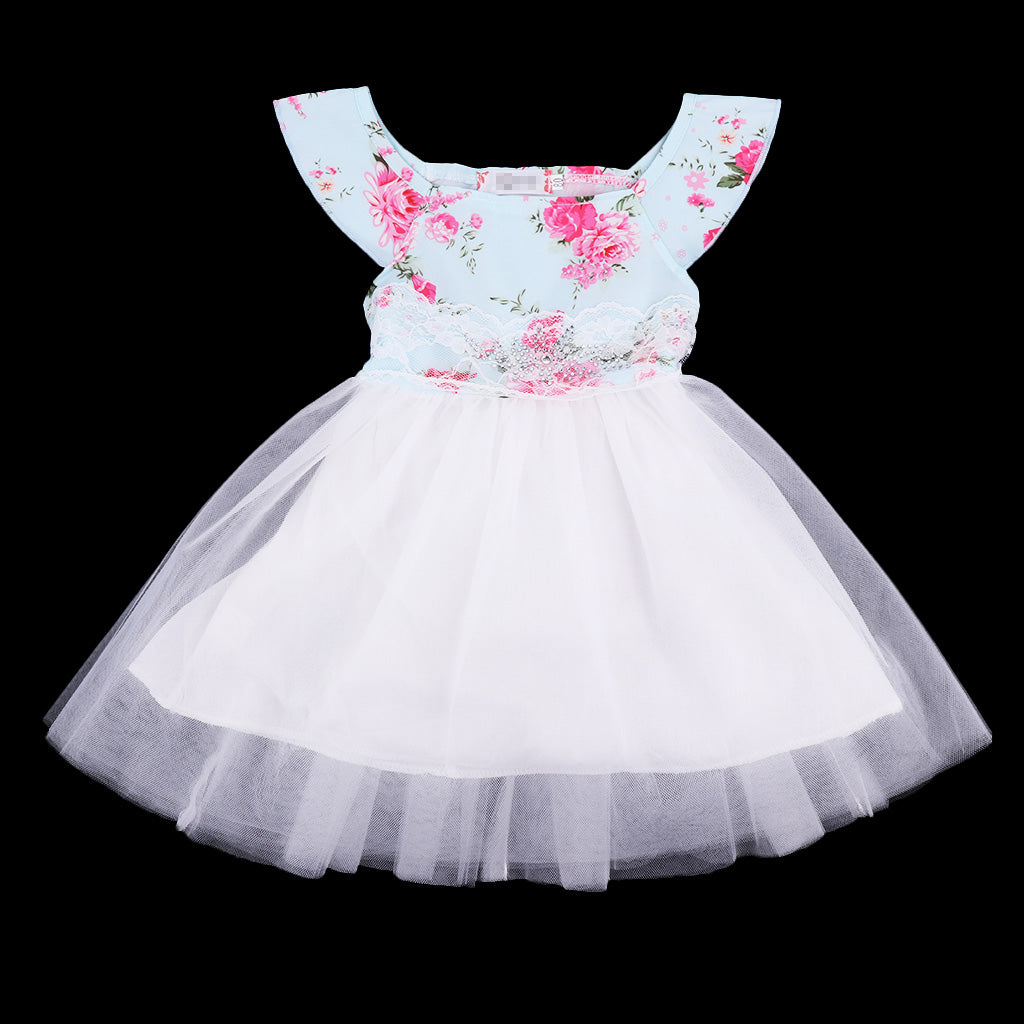 Baby Girls Princess Dress Sleeveless Floral Print Dress 2 Years