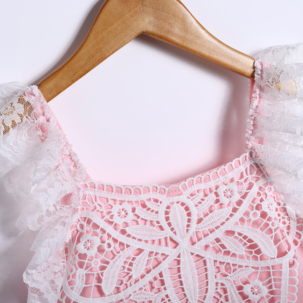 Girl Summer Princess Dress Party Wedding Lace Tulle Tutu Dresses 2T Pink