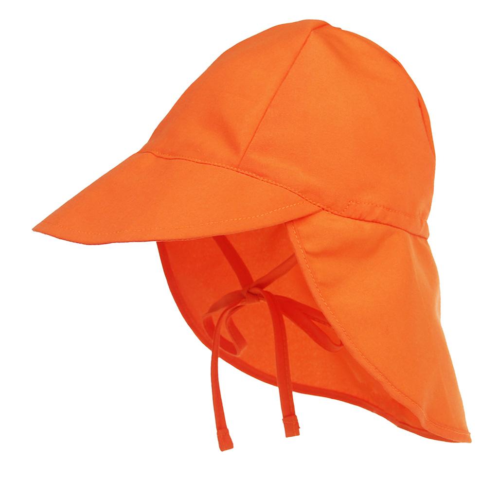 Kids Baby Boys Girl Flap Sun Protection Swim Hat Cap L Orange