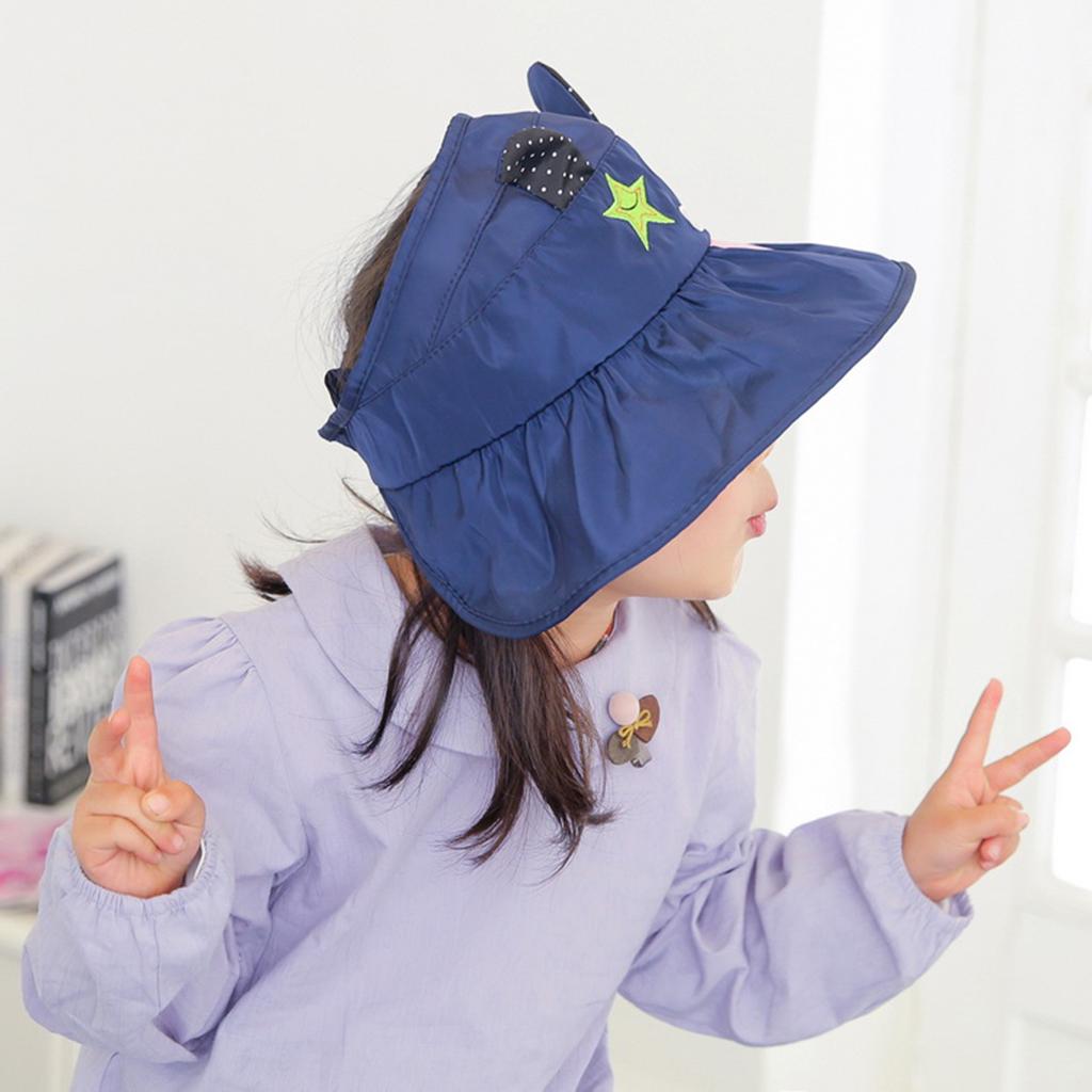 Baby Sun Hat Summer Beach Hat Wide Brim Visor Cap Kids Navy