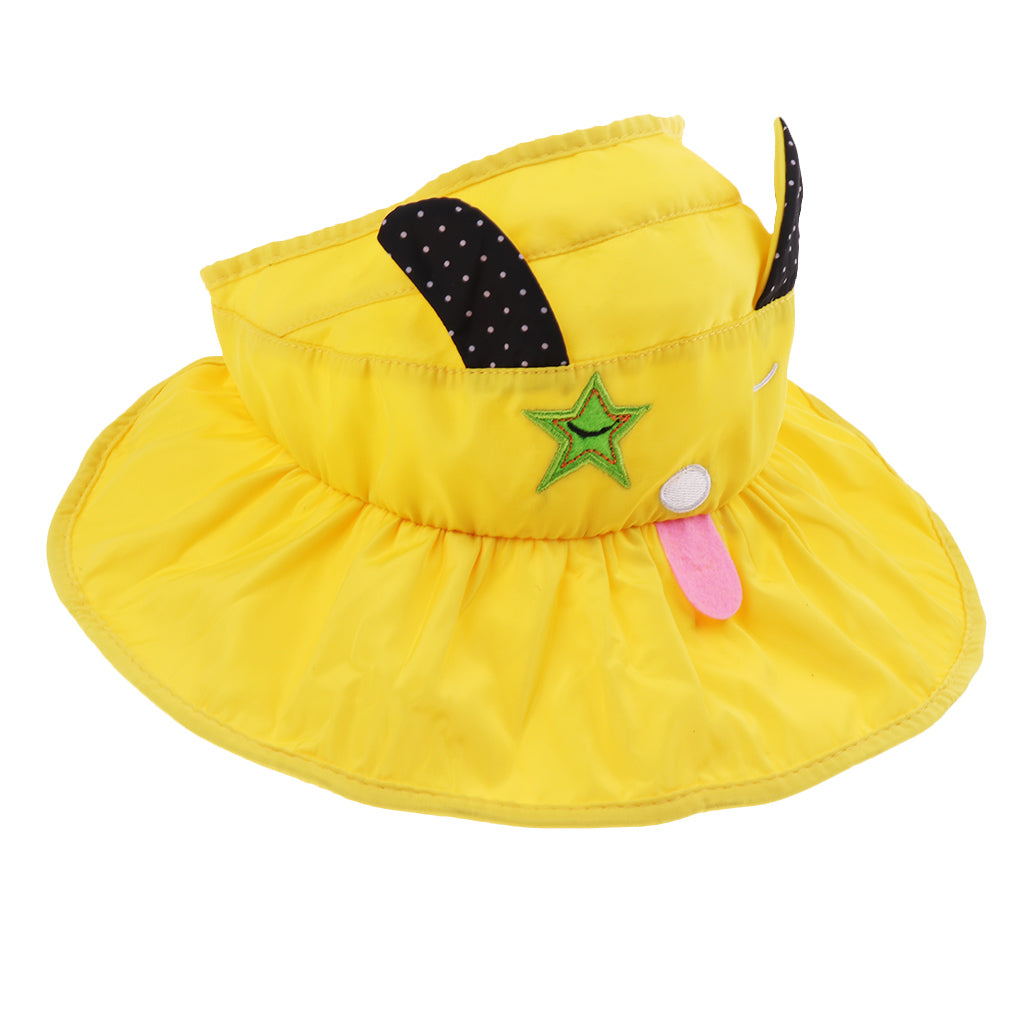 Baby Sun Hat Summer Beach Hat Wide Brim Visor Cap Kids Yellow