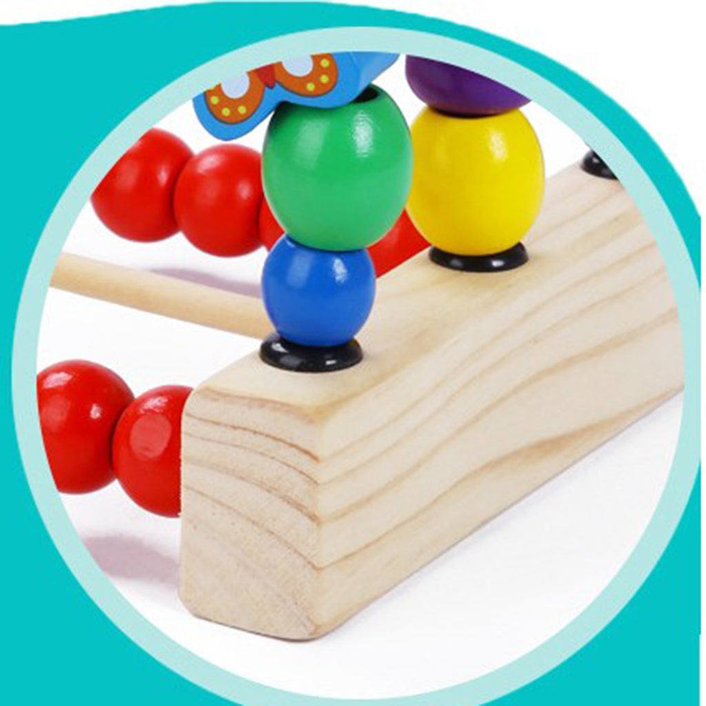 Multifunctional Wooden Education Puzzle Round Beads Toy Vegetables