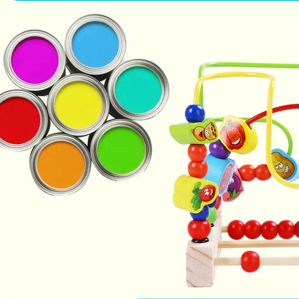 Multifunctional Wooden Education Puzzle Round Beads Toy Vegetables