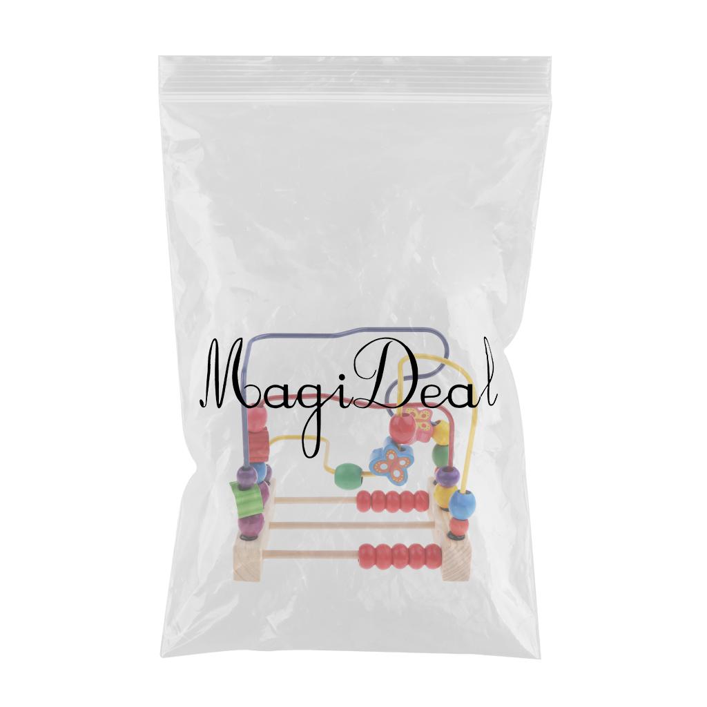 Multifunctional Wooden Education Puzzle Round Beads Toy Flower and Bird