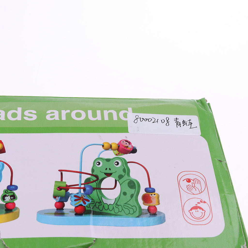 Multifunctional Wooden Education Puzzle Round Beads Toy Frog