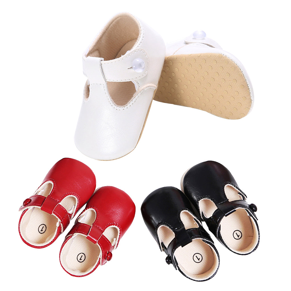 Baby Girl Leather Shoes Toddle Anti-slip Prewalker Sandals 0-6M White
