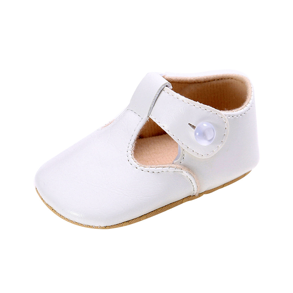 Baby Girl Leather Shoes Toddle Anti-slip Prewalker Sandals 0-6M White