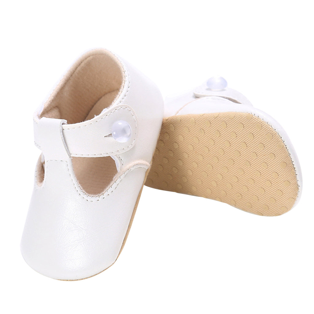 Baby Girl Leather Shoes Toddle Anti-slip Prewalker Sandals 0-6M White