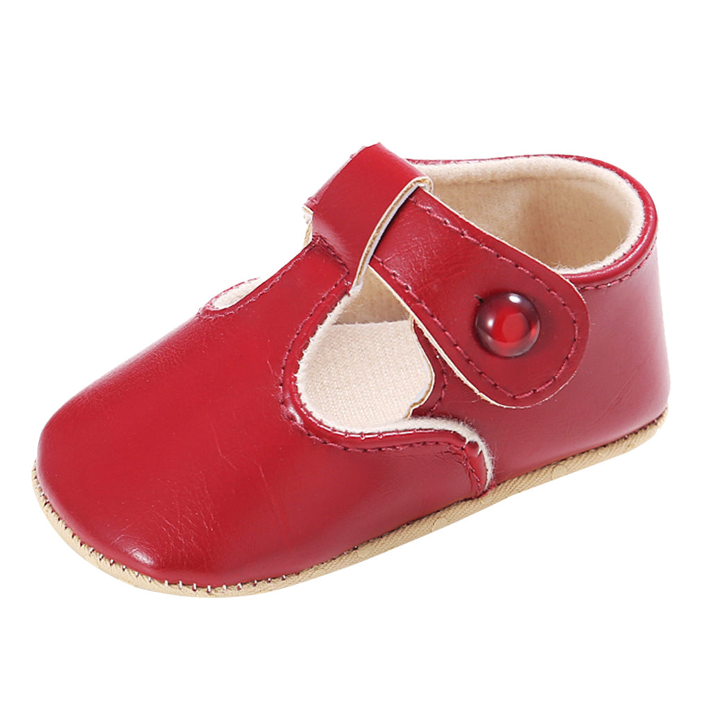 Baby Girl Leather Shoes Toddle Anti-slip Prewalker Sandals 6-12M Red