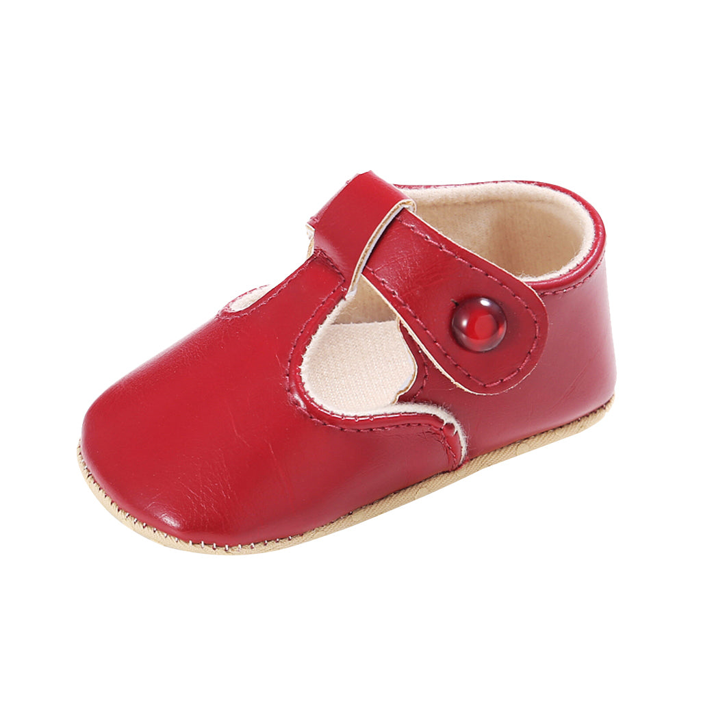 Baby Girl Leather Shoes Toddle Anti-slip Prewalker Sandals 6-12M Red