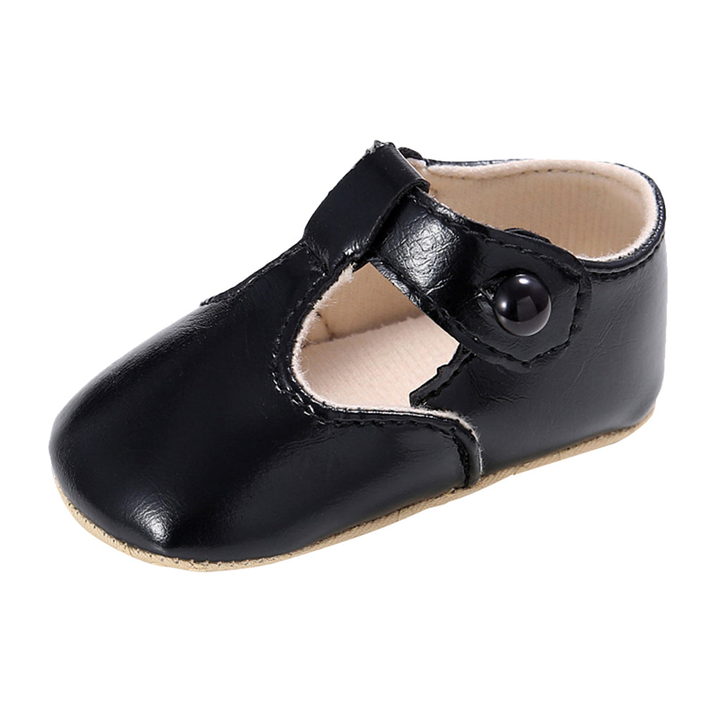 Baby Girl Leather Shoes Toddle Anti-slip Prewalker Sandals 0-6M Black