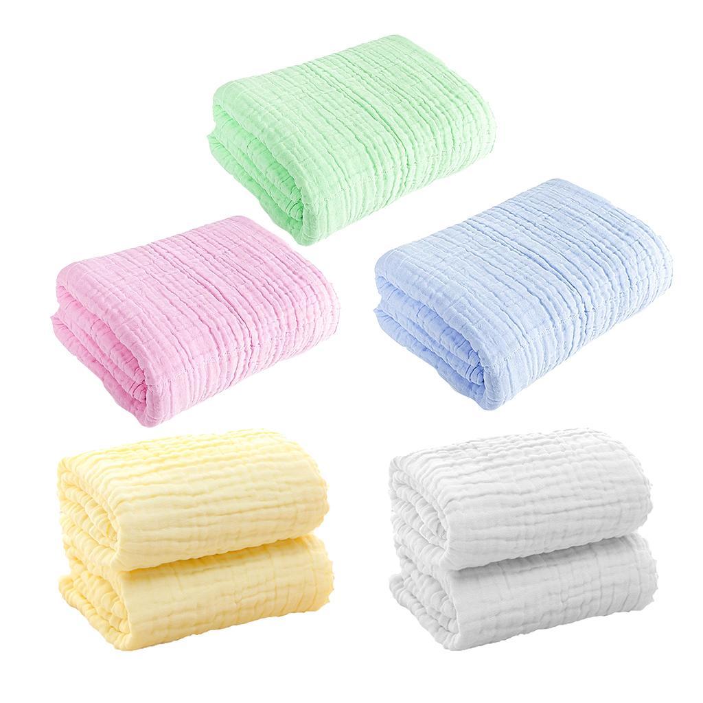 Soft Baby Infant Newborn Cotton Gauze Bath Towel Bathing Cloth White