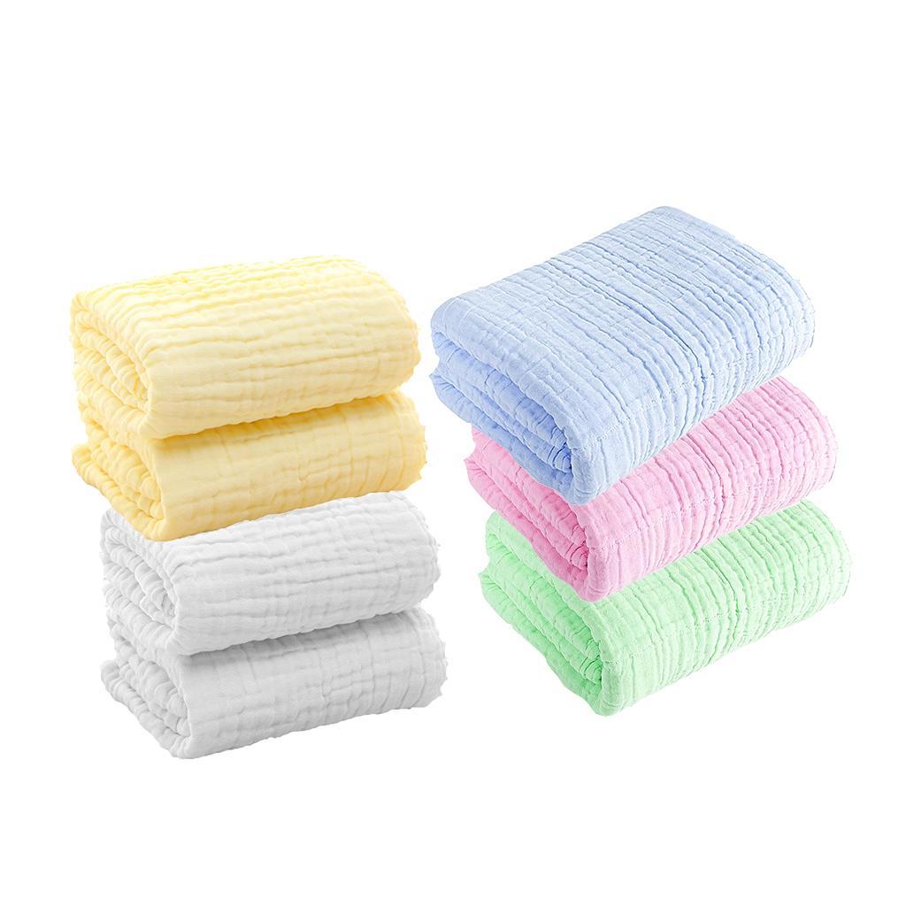 Soft Baby Infant Newborn Cotton Gauze Bath Towel Bathing Cloth White