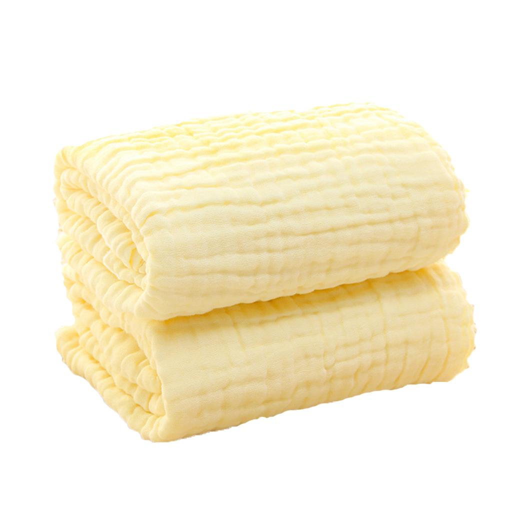 Soft Baby Infant Newborn Cotton Gauze Bath Towel Bathing Cloth Yellow