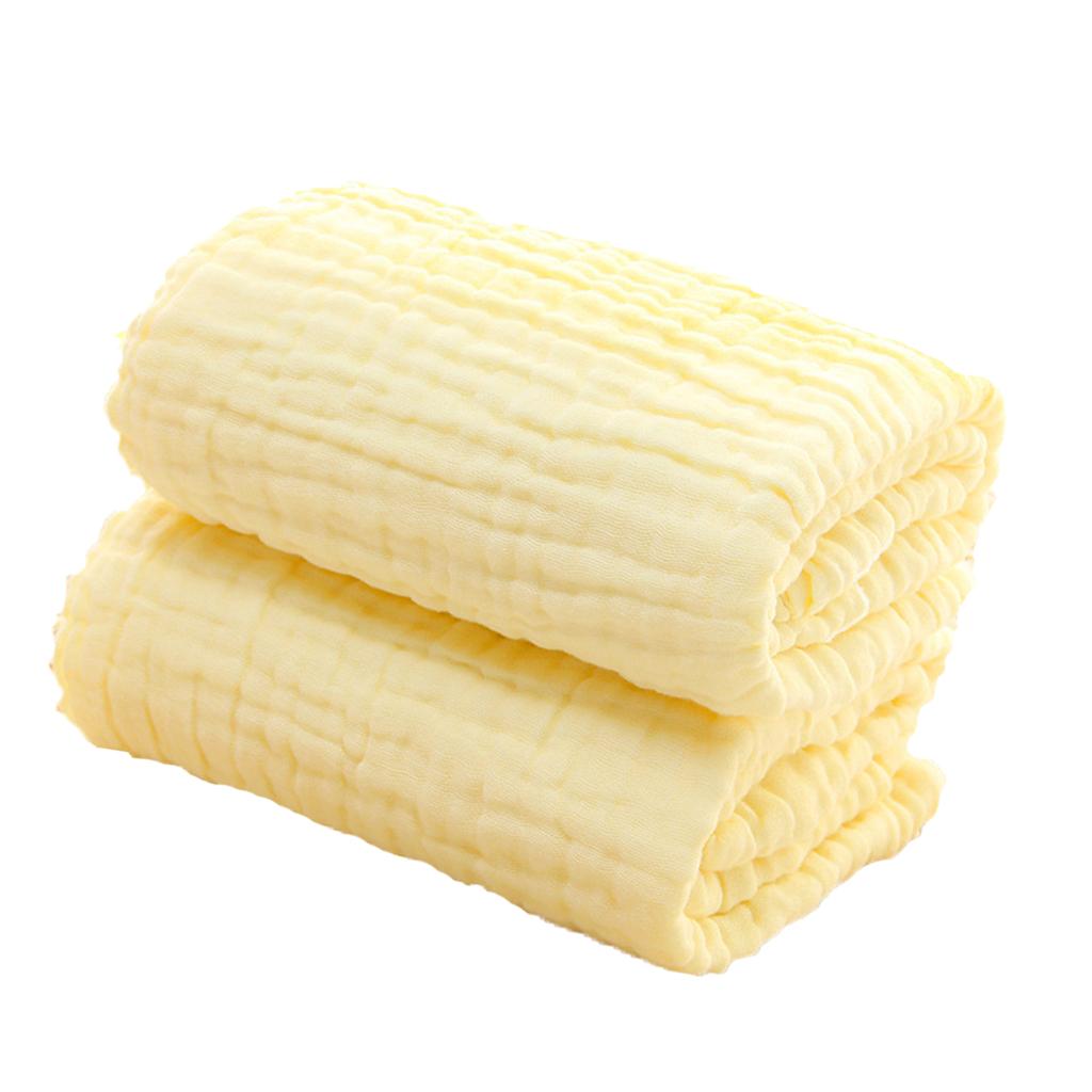 Soft Baby Infant Newborn Cotton Gauze Bath Towel Bathing Cloth Yellow